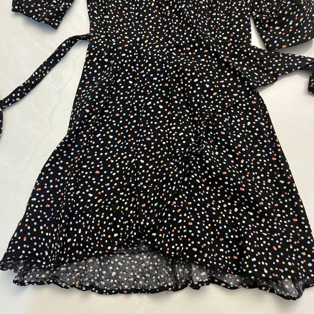 Reformation Black Polka Dot Wrap Dress XS - Picture 8 of 10